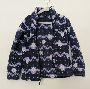 Columbia Girls' Navy and Lavender Snowflake Fleece Jacket
